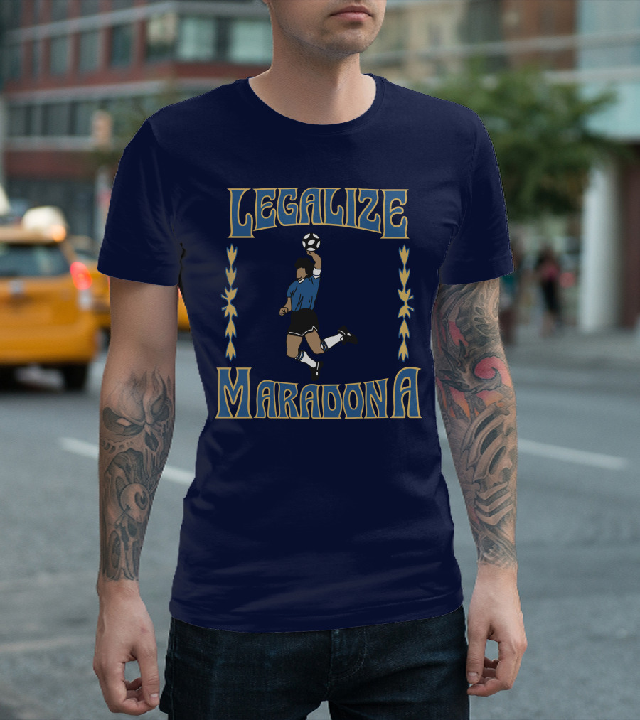 LEGALIZE MARADONA Soccer Legend Iconic T-Shirt