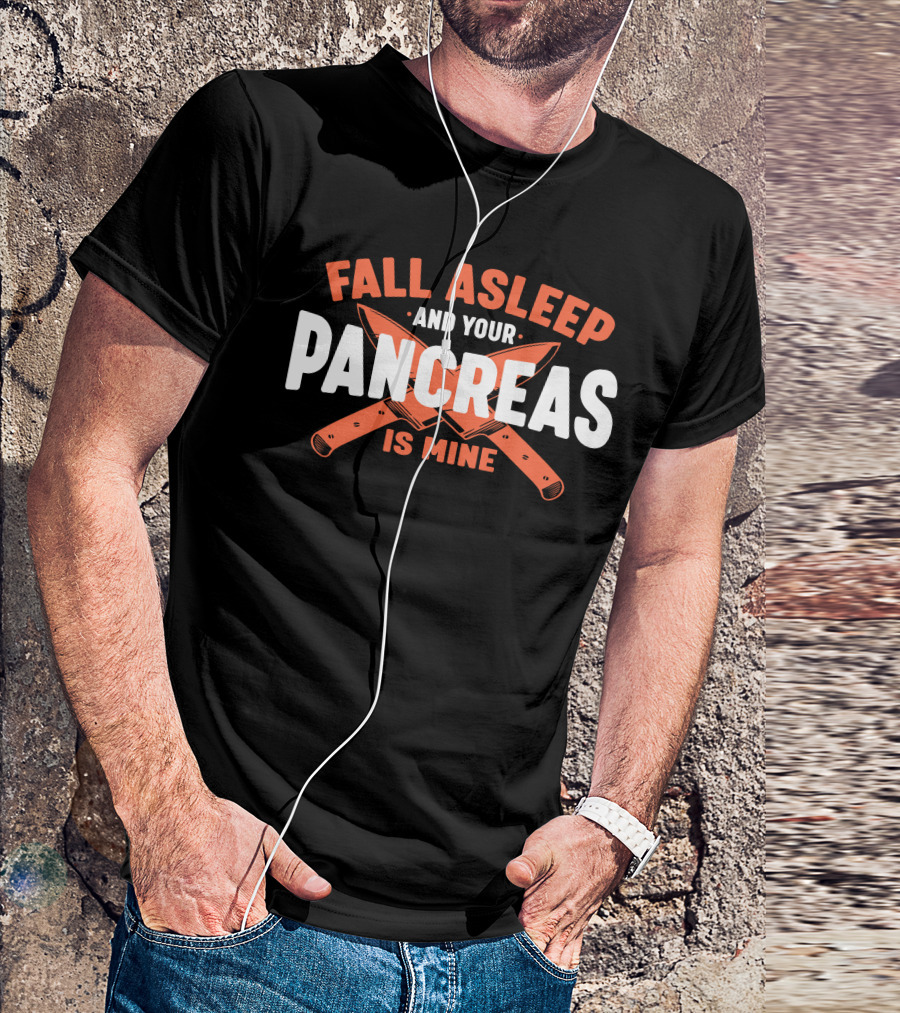 Fall Asleep And Your Pancreas Is Mine Two Crossed Knives T-Shirt