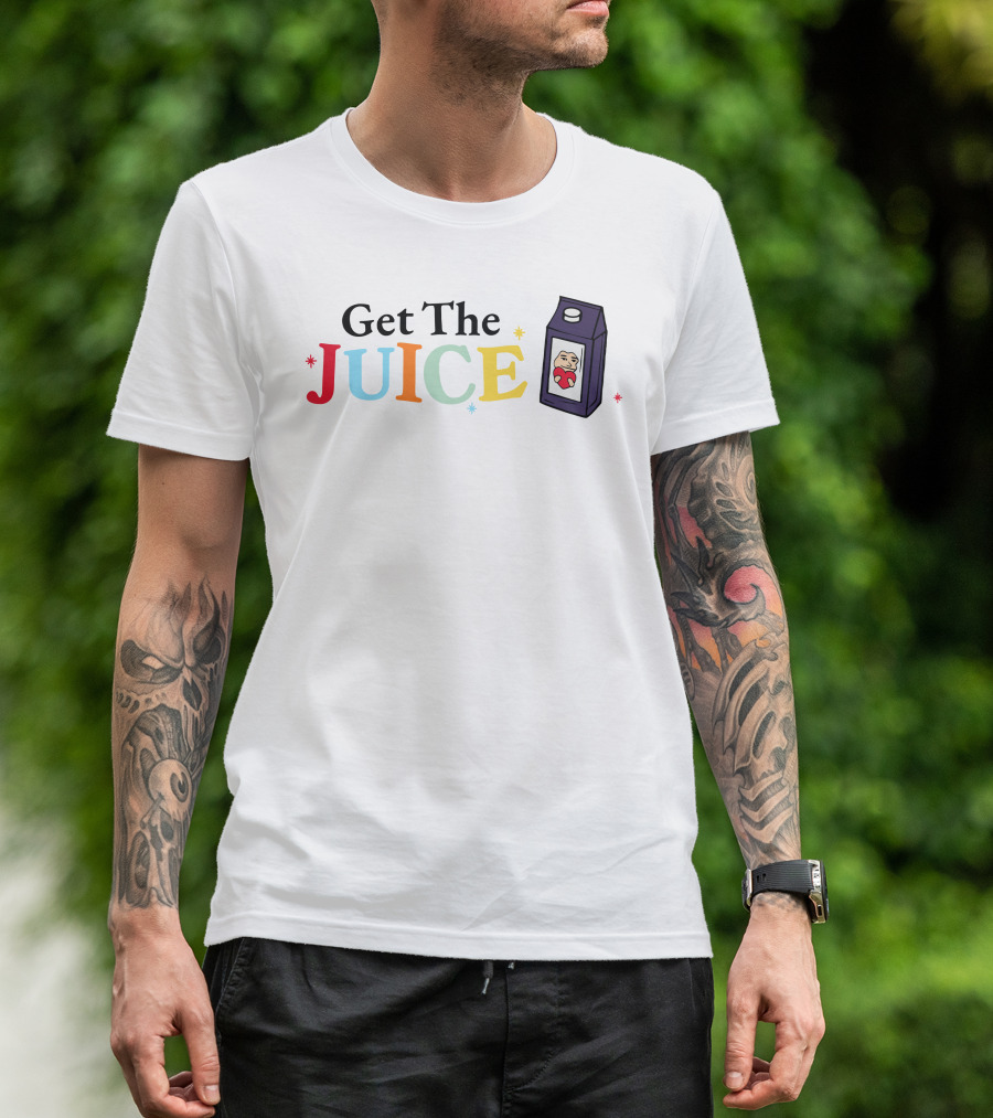 Get The Juice With Cartoon Character Juice Box T-Shirt