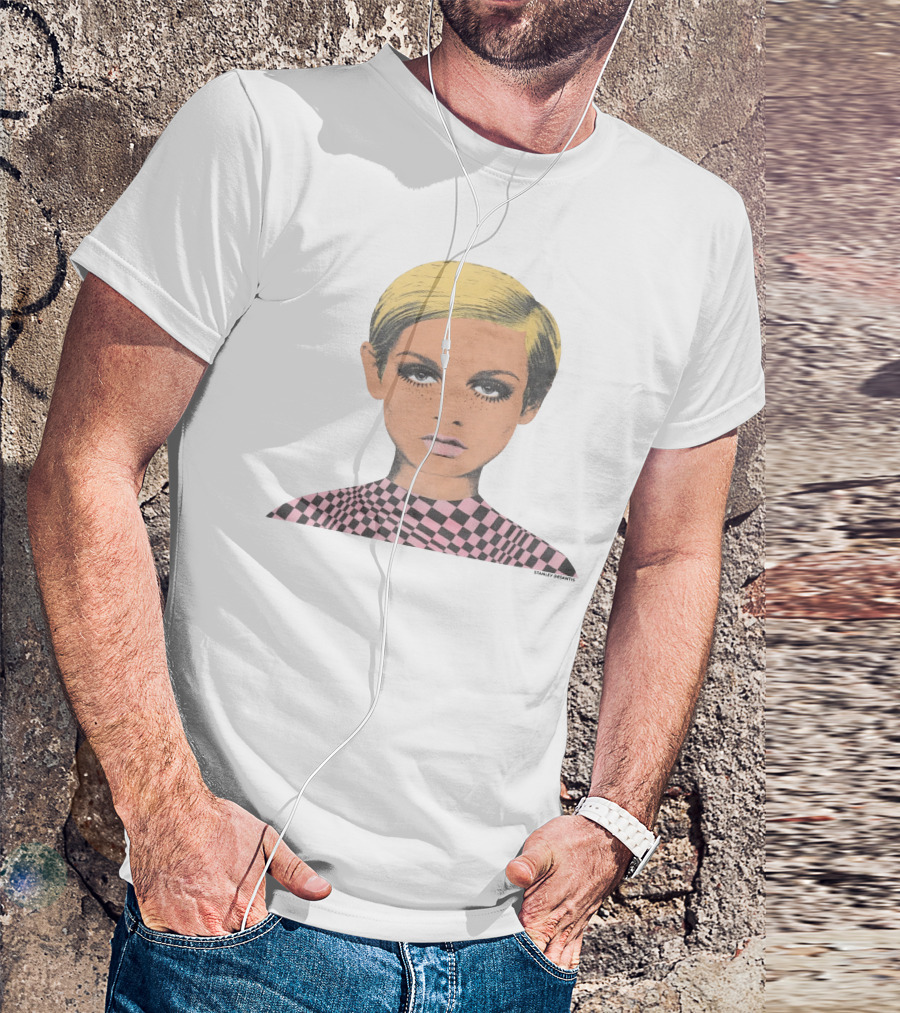 Stanley Desantis It's A Mod Mod World Luv Blonde Girl Checkered T-Shirt