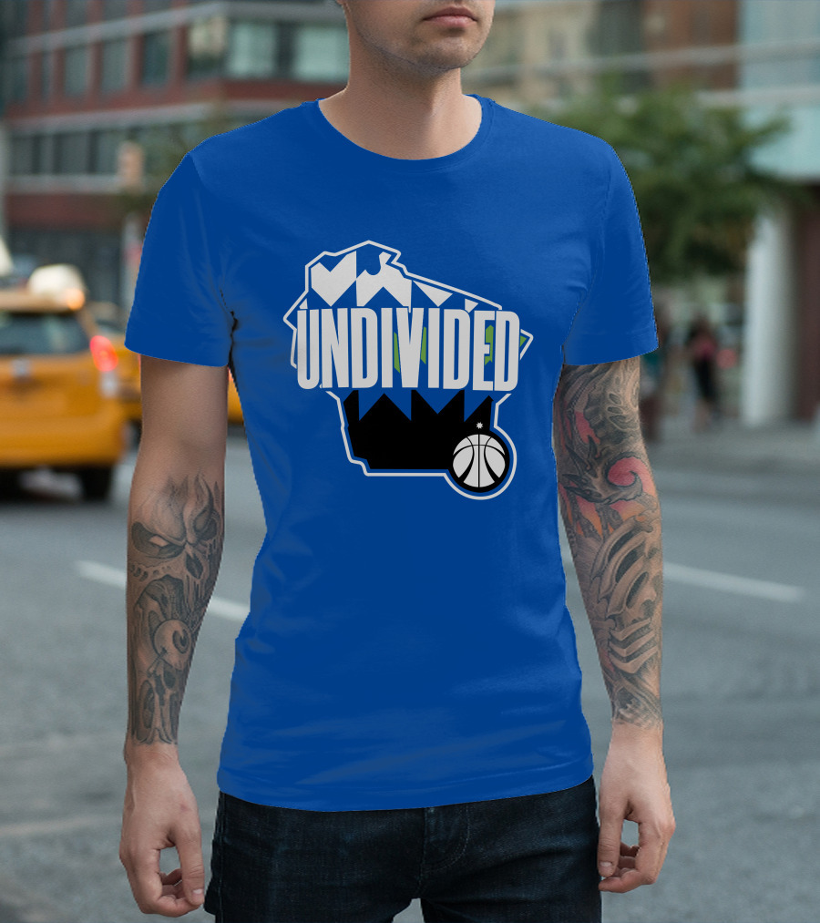 Pat Connaughton Undivided Milwaukee Basketball Map Blue T-Shirt