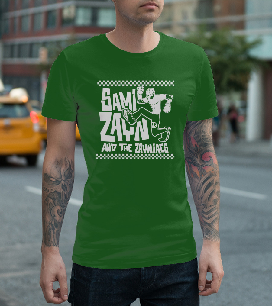 Sami Zayn And The Zayniacs Checkerboard Jumping Person T-Shirt