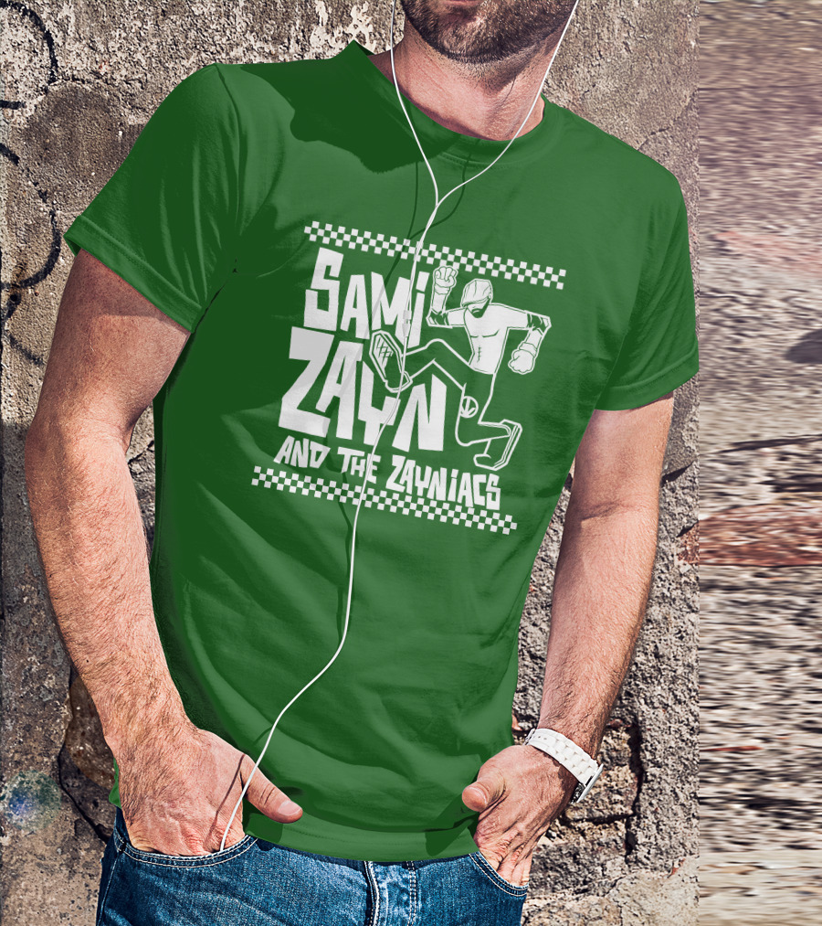 Sami Zayn And The Zayniacs Checkerboard Jumping Person T-Shirt