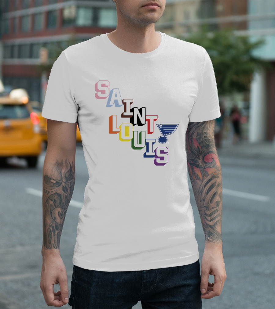 Saint Louis Blues Pride Rainbow Saint Louis T-Shirt