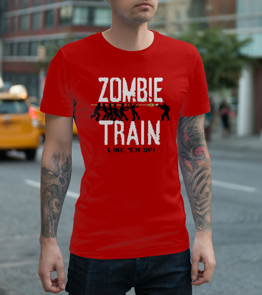 Zombie Train Line 'Em Up Shooter Challenge T-Shirt