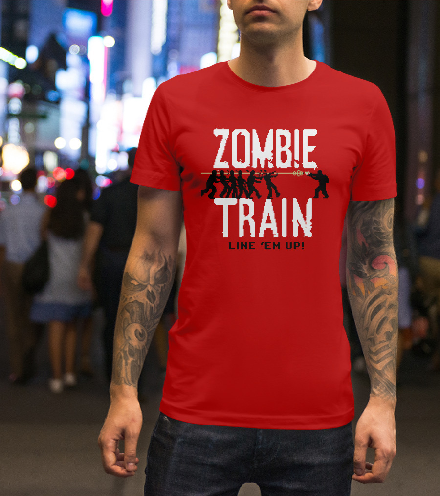 Zombie Train Line 'Em Up Shooter Challenge T-Shirt