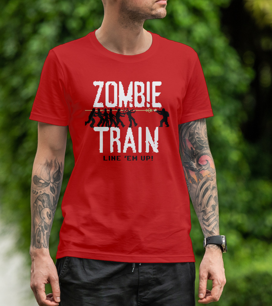 Zombie Train Line 'Em Up Shooter Challenge T-Shirt