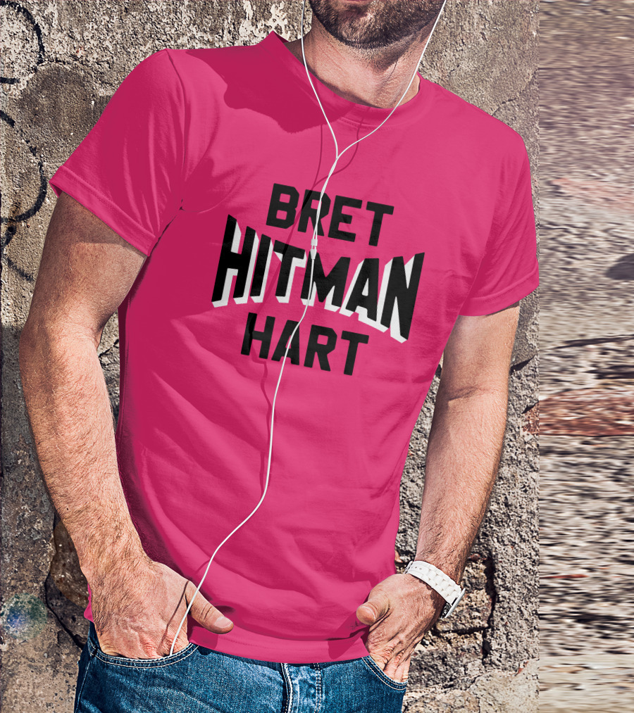 Roots Of Fight Bret Hitman Hart Pink T-Shirt