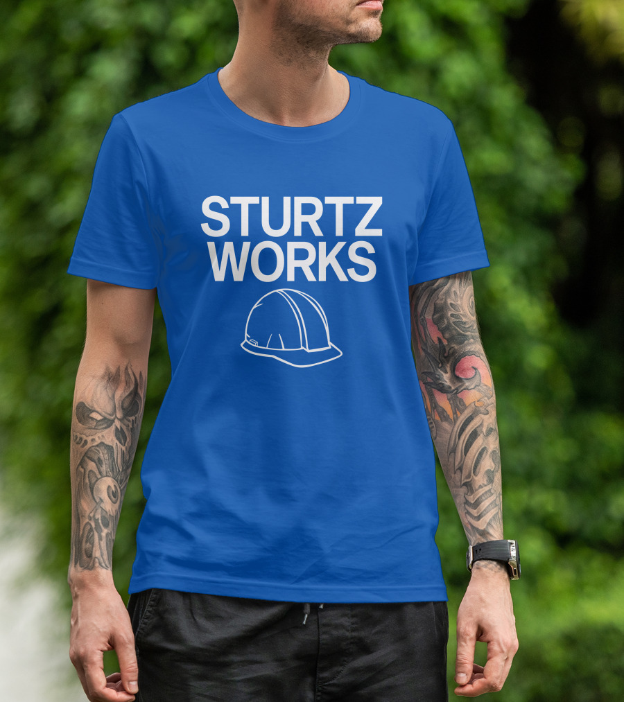 STURTZ WORKS Construction Hard Hat Raygunsite Store T-Shirt