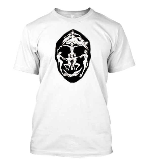 Dali Recreation Skull Illusion Formed By Human Figures T-Shirt