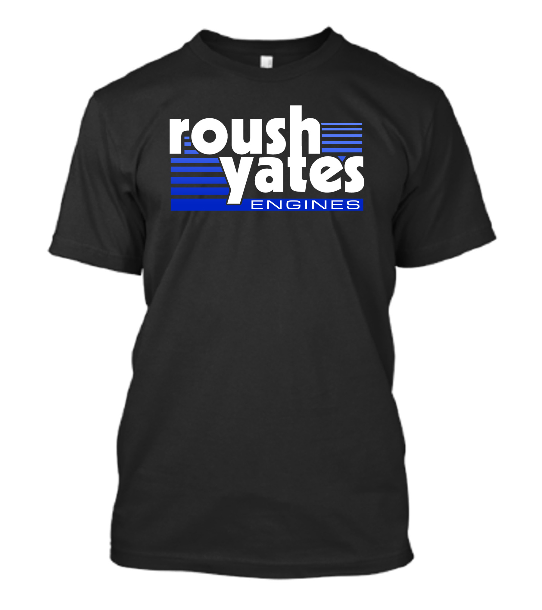 Roush Yates Engines Logo Blue Stripes T-Shirt
