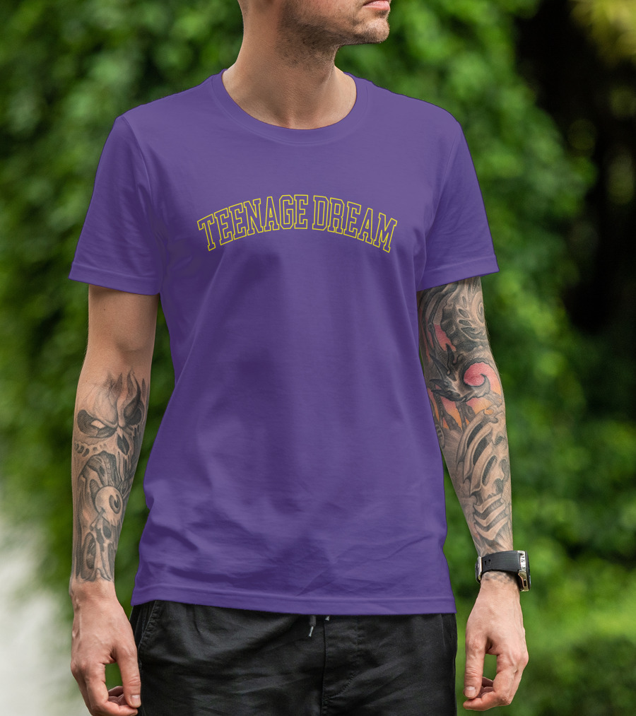 Olivia Rodrigo Teenage Dream Merch Purple Text T-Shirt