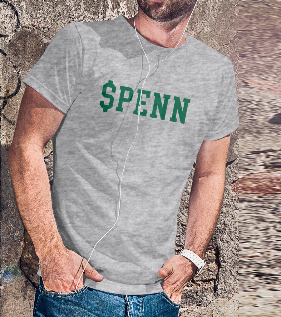 Mintzy $Penn Green Typography T-Shirt