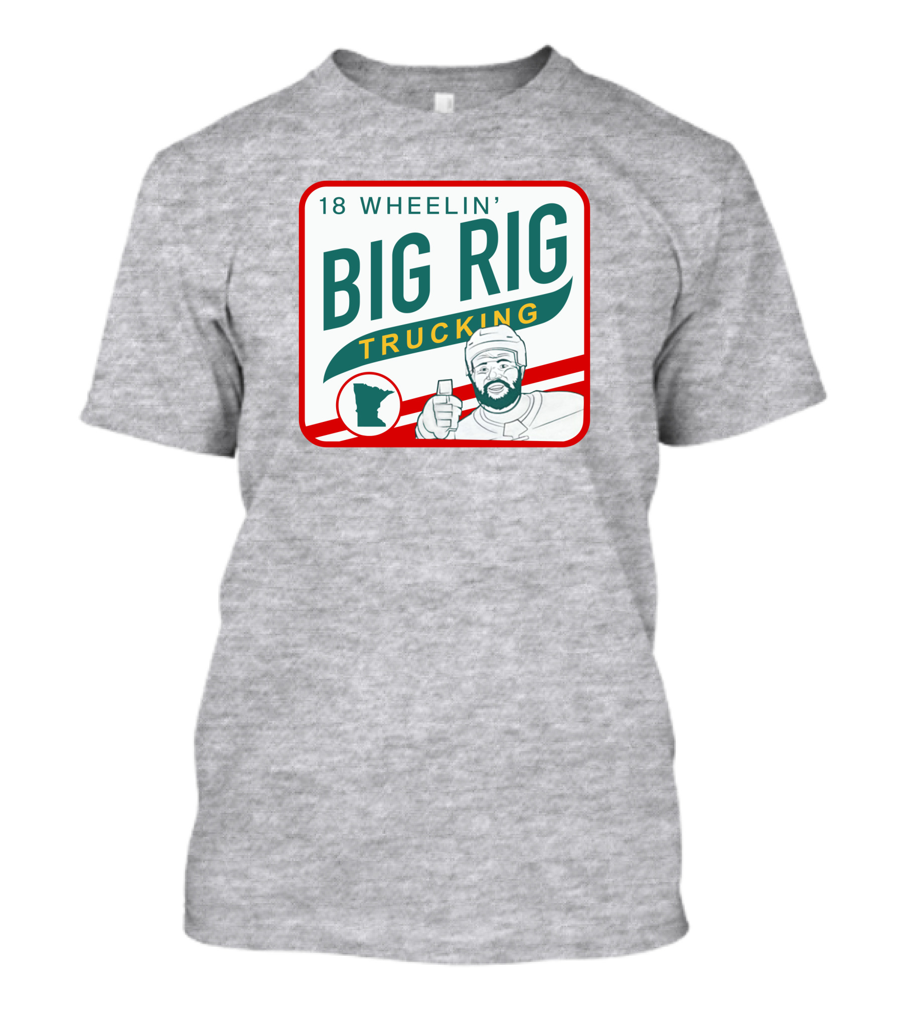 Jordan Greenway 18 Wheelin' Big Rig Trucking Minnesota State Outline T-Shirt