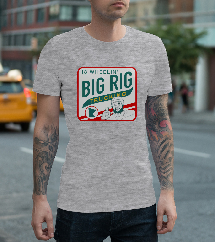 Jordan Greenway 18 Wheelin' Big Rig Trucking Minnesota State Outline T-Shirt