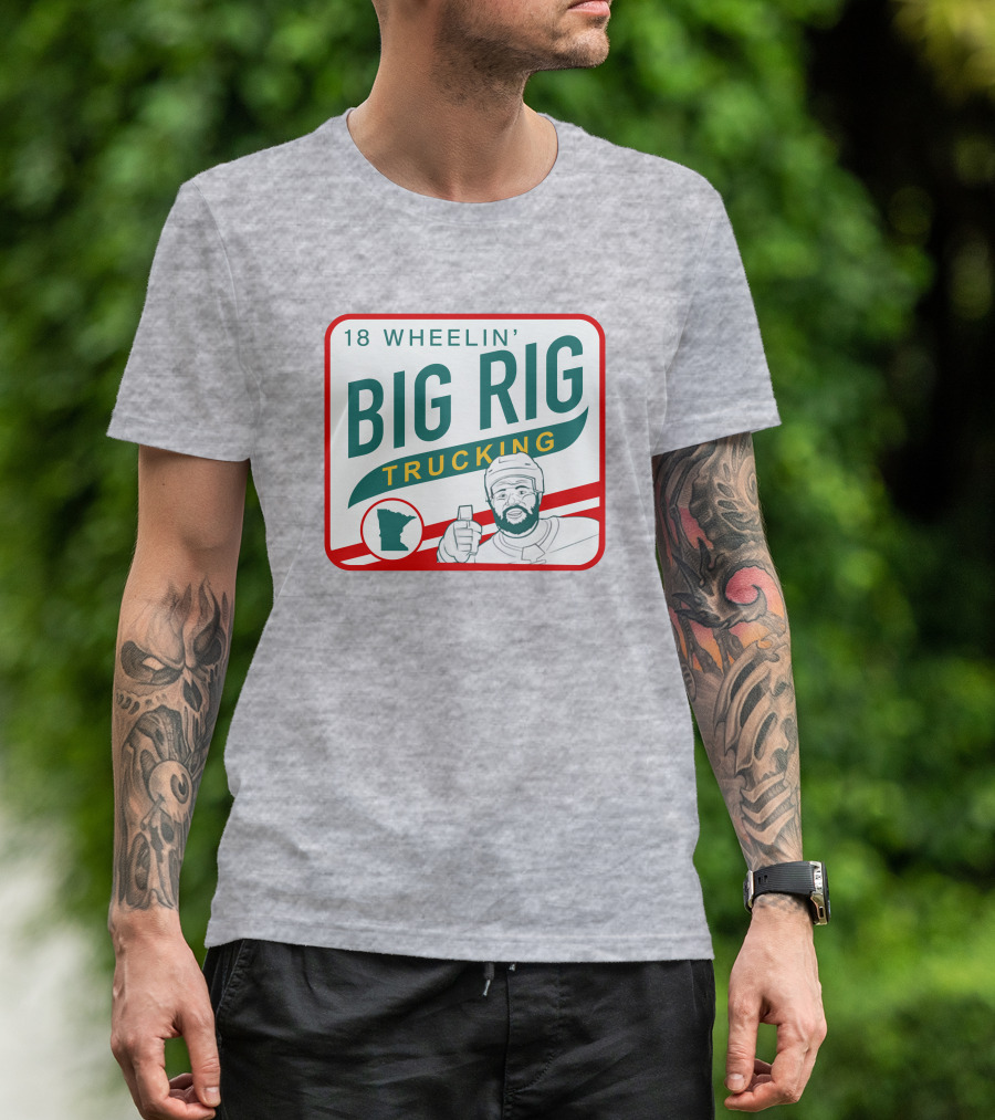 Jordan Greenway 18 Wheelin' Big Rig Trucking Minnesota State Outline T-Shirt
