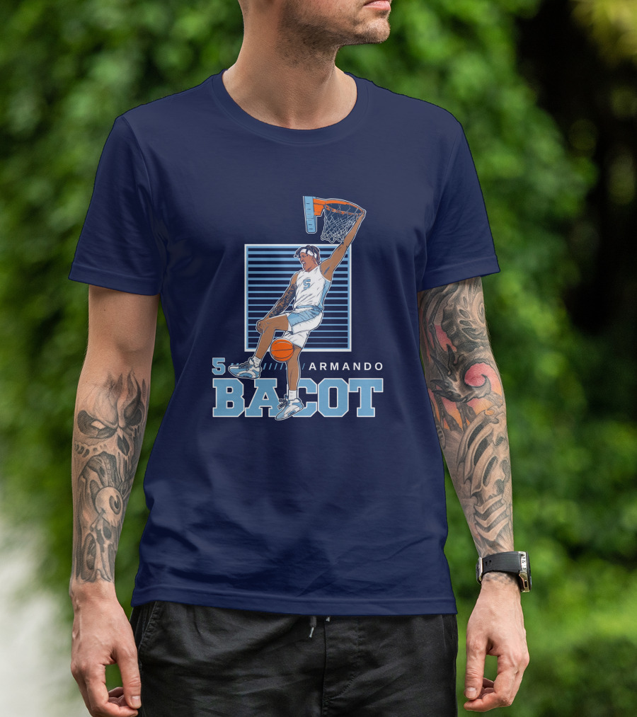 UNC Armando Bacot Dunking Number 5 T-Shirt