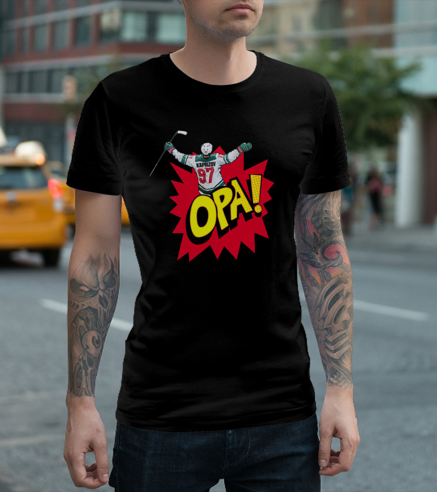 Kaprizov 97 OPA Hockey Celebration Burst T-Shirt