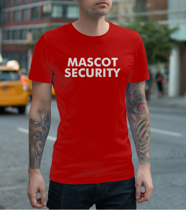 Big Cat Mascot Security Text T-Shirt
