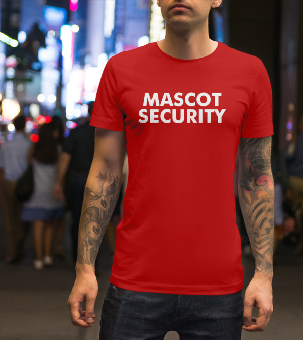 Big Cat Mascot Security Text T-Shirt