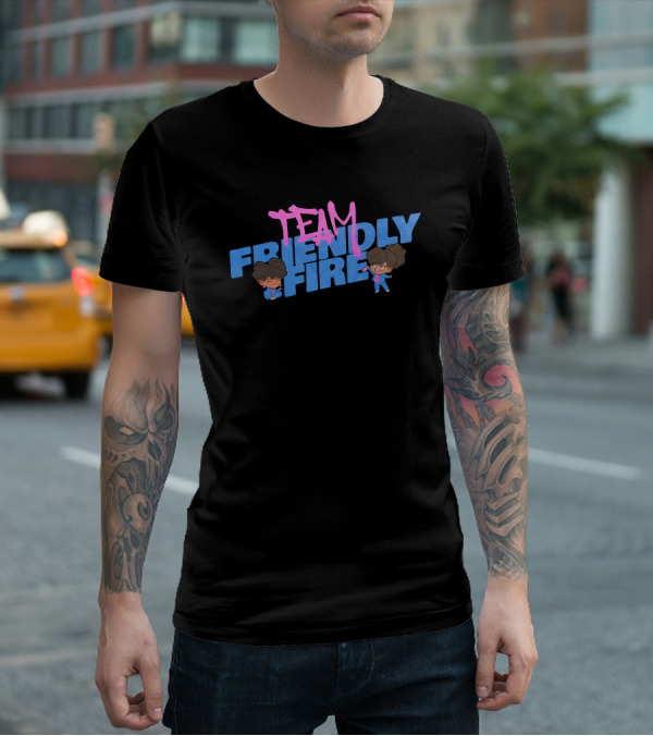 Rooster Teeth Store Team Friendly Fire Cartoon Characters T-Shirt