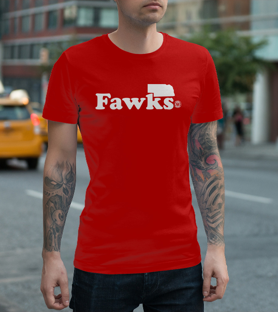 Bbbprinting Fawks Nebraska Outline T-Shirt