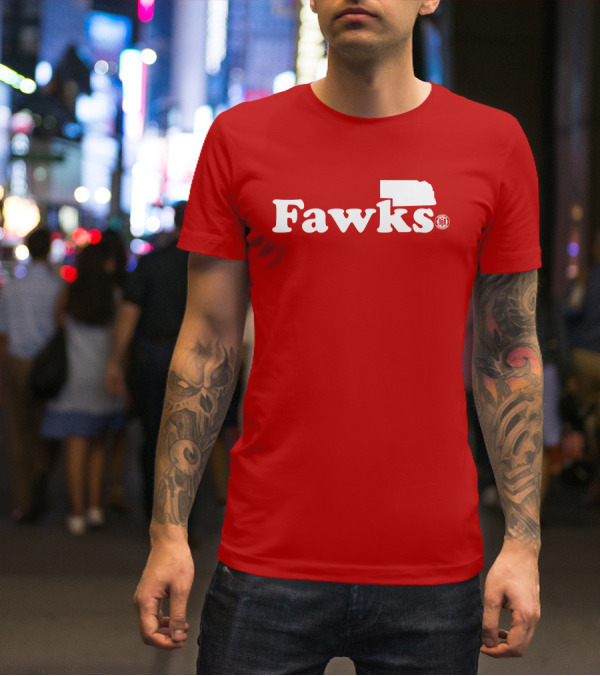 Bbbprinting Fawks Nebraska Outline T-Shirt