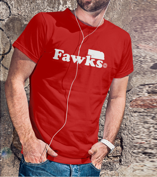 Bbbprinting Fawks Nebraska Outline T-Shirt