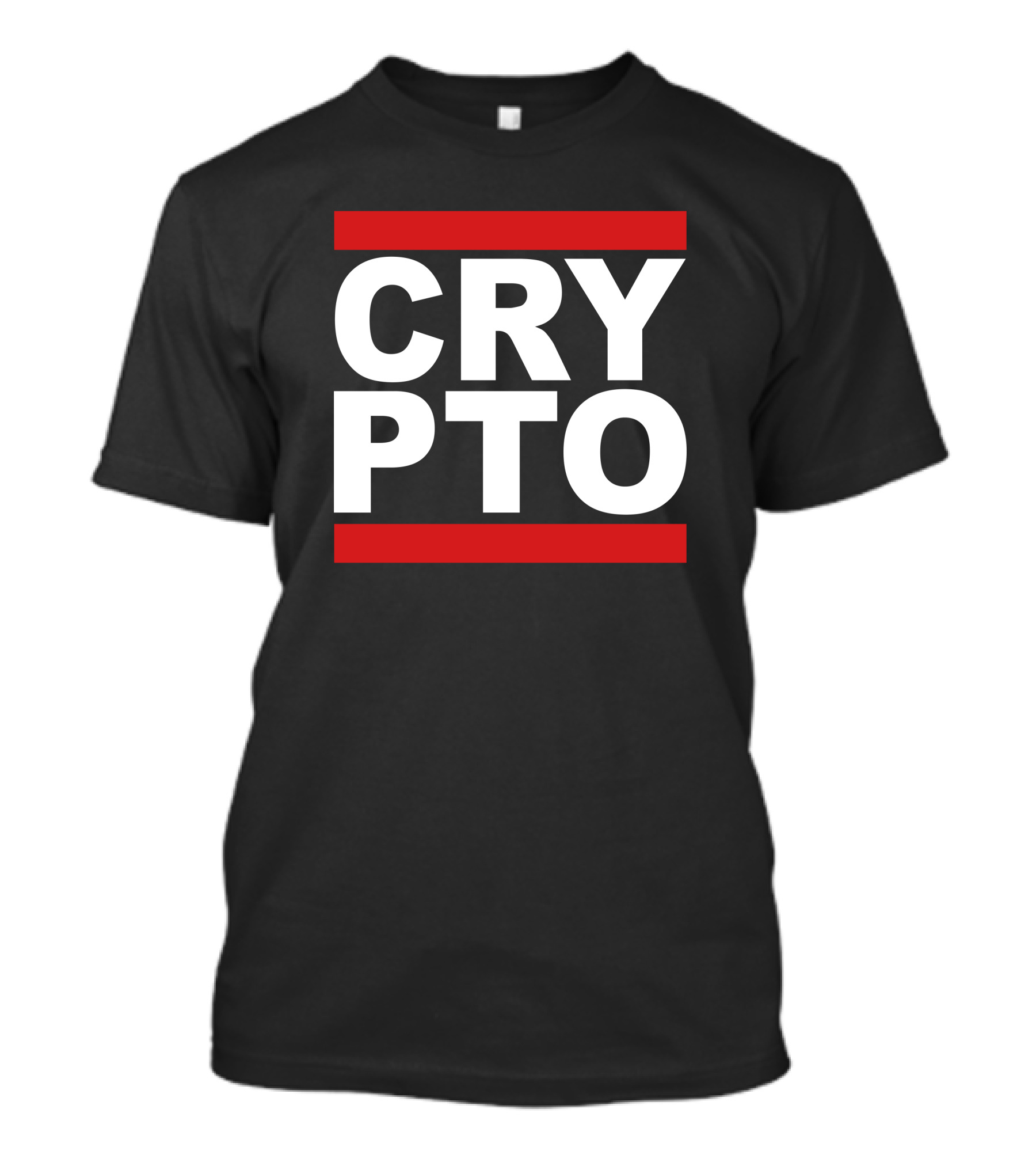 CRYPTO Bold Text Red Accents T-Shirt
