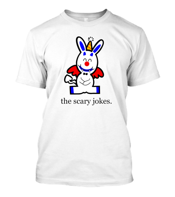 The Scary Jokes Cartoon Bunny With Party Hat And Red Wings T-Shirt