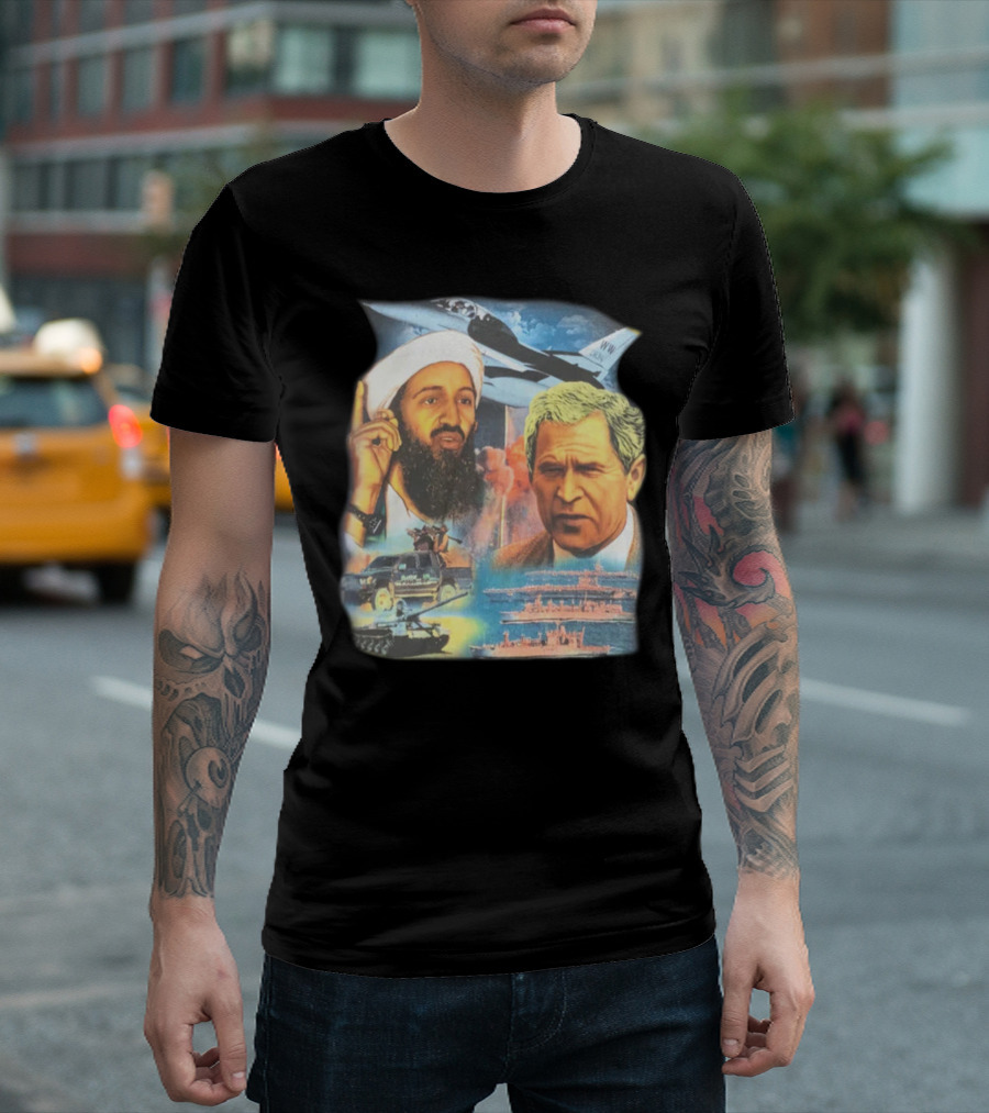 Illusive Music Merch Pure Evil Gas Station Featuring Political Figures and Military T-Shirt