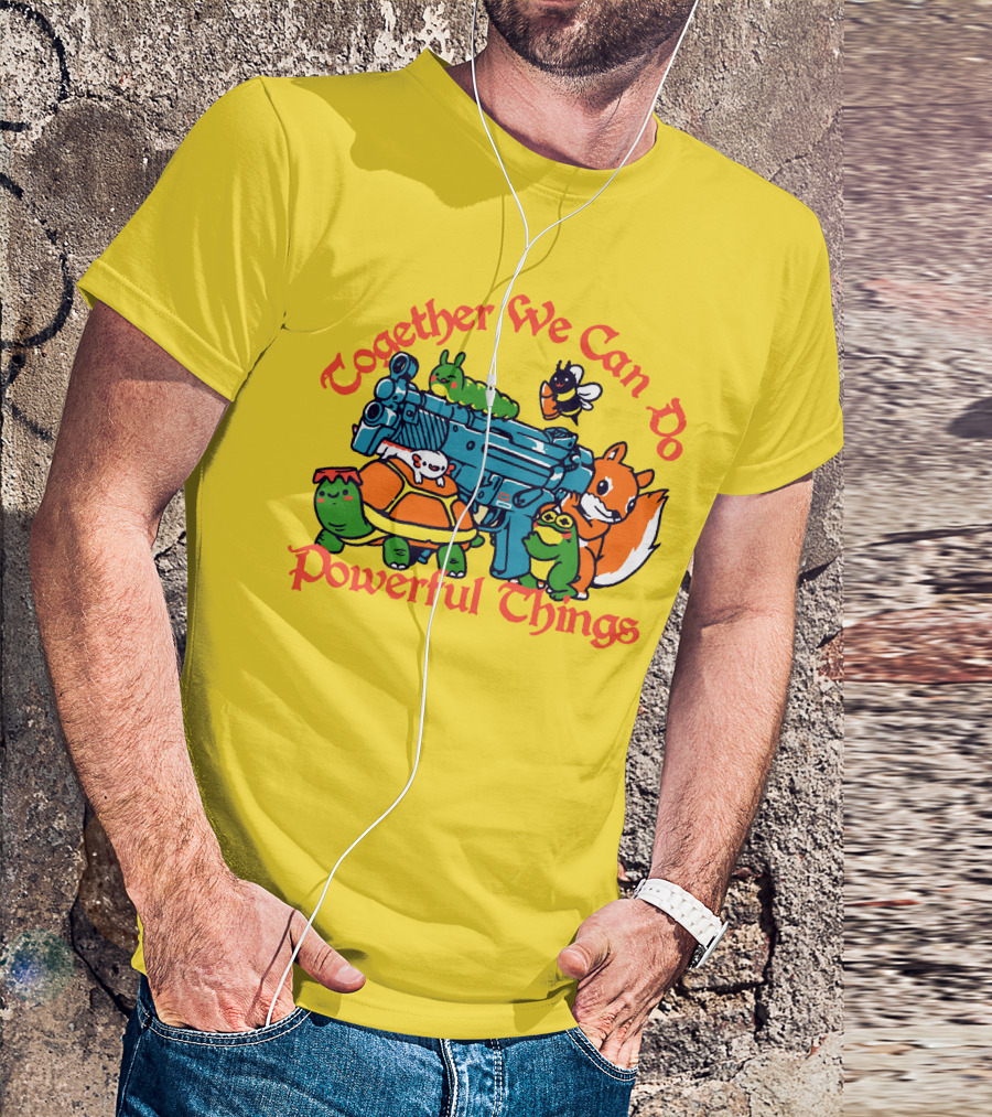 Together We Can Do Powerful Things Animals And Blue Water Gun T-Shirt