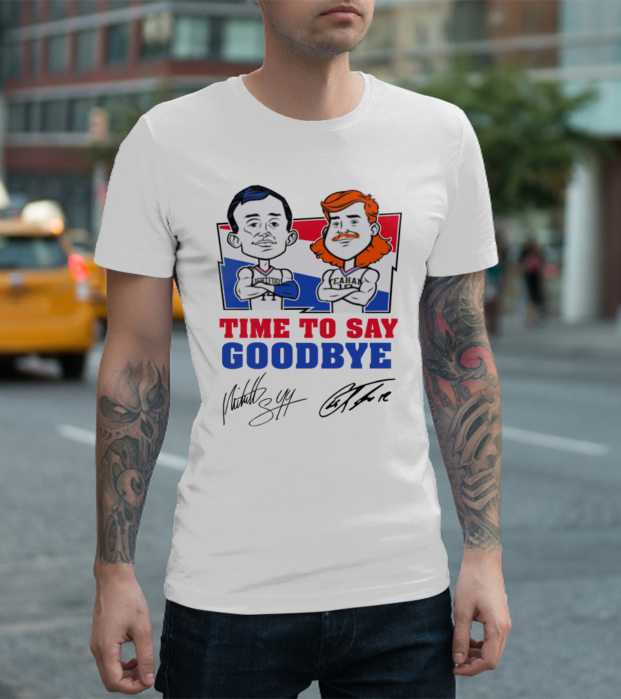 Mitch And Teahan Time To Say Goodbye Signatures and Cartoon Characters T-Shirt