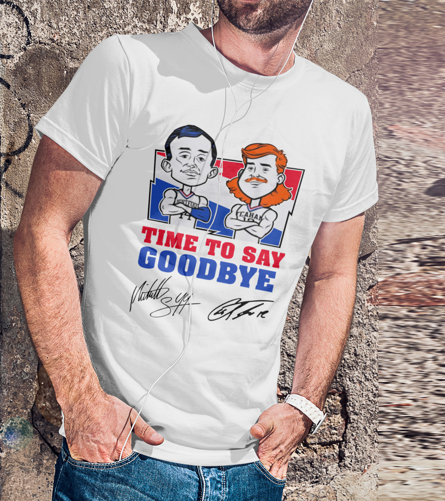 Mitch And Teahan Time To Say Goodbye Signatures And Cartoon Characters T-Shirt