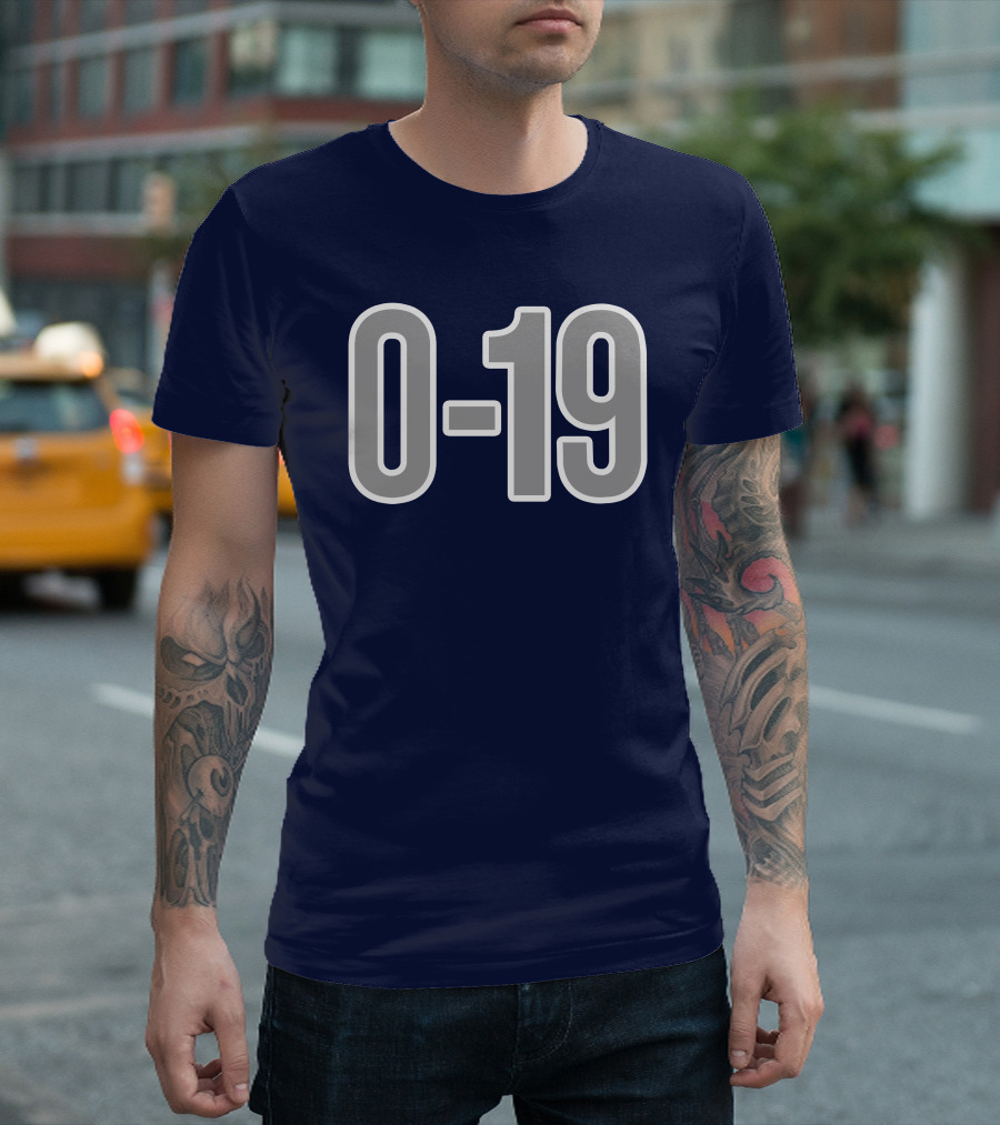 Casual Hoya Celebrate Georgetown's Record 0 19 Navy Blue T-Shirt