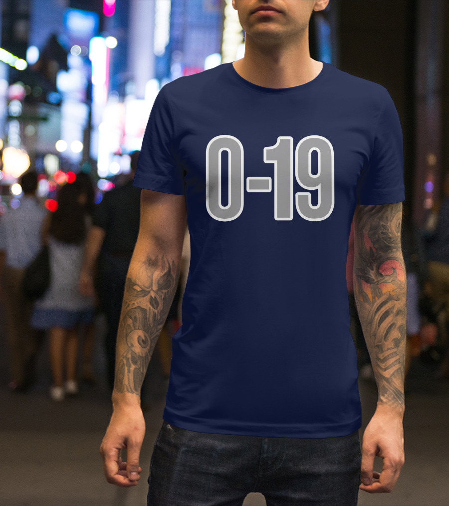 Casual Hoya Celebrate Georgetown's Record 0 19 Navy Blue T-Shirt