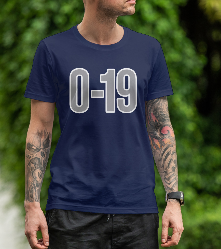 Casual Hoya Celebrate Georgetown's Record 0 19 Navy Blue T-Shirt