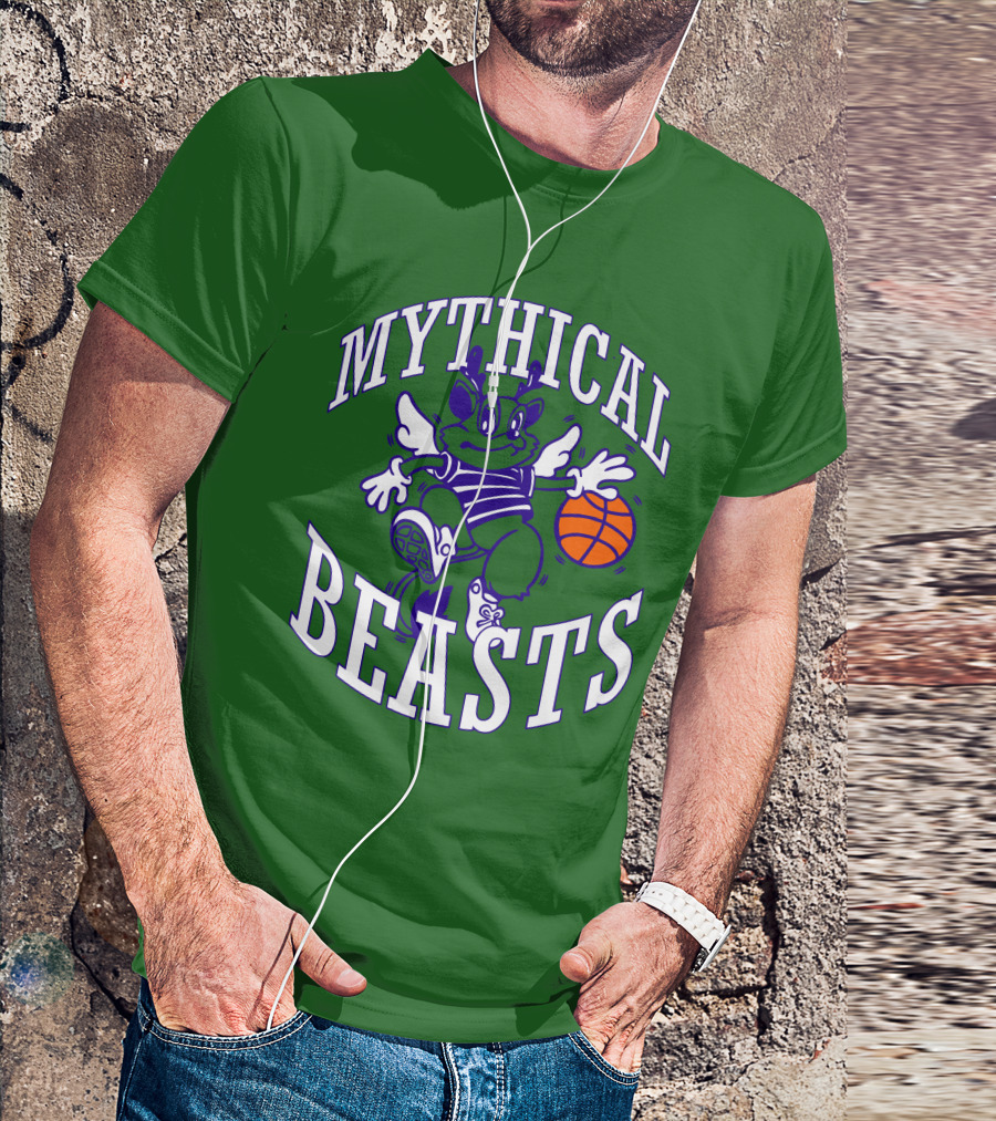 Mythical Beasts 90's B Ball Wings And Hoops T-Shirt
