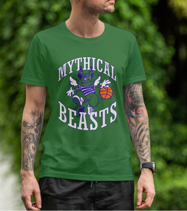 Mythical Beasts 90's B Ball Wings And Hoops T-Shirt