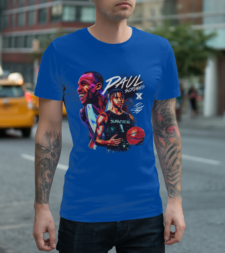 Xavier Basketball Paul Scruggs Player Commemorative Cincy Store Edition T-Shirt