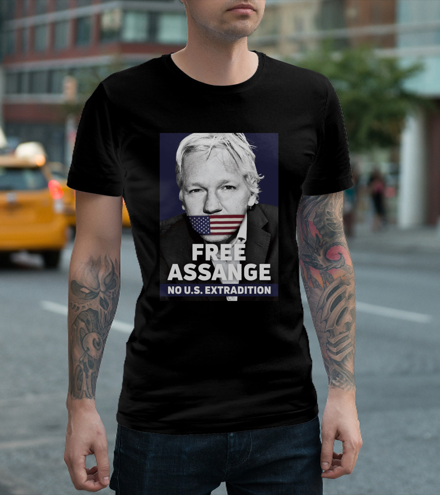 Free Assange No U.S. Extradition American Flag Silence T-Shirt