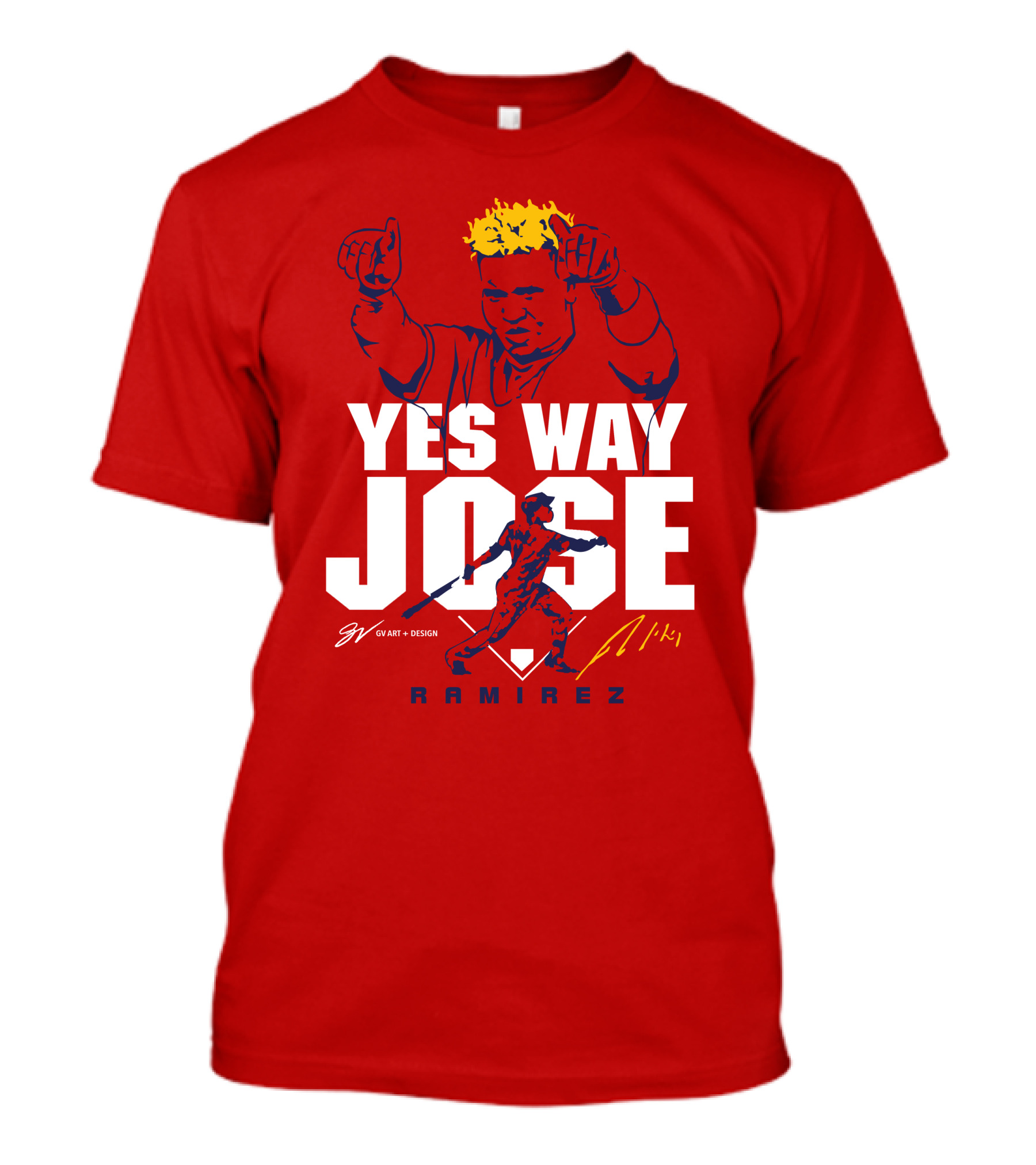 Yes Way Jose Ramirez Cleveland Guardians Nick Karns GV T-Shirt