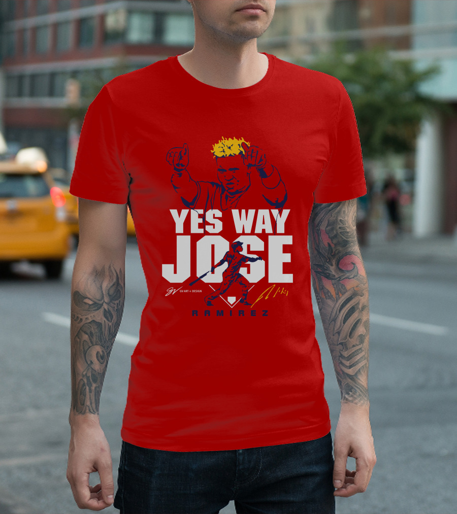 Yes Way Jose Ramirez Cleveland Guardians Nick Karns GV T-Shirt
