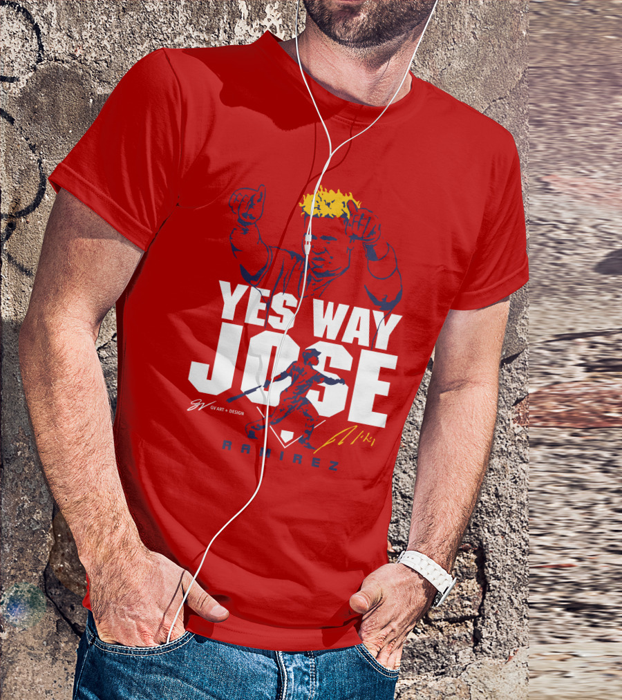 Yes Way Jose Ramirez Cleveland Guardians Nick Karns GV T-Shirt