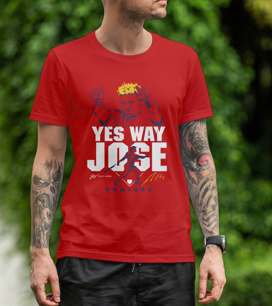 Yes Way Jose Ramirez Cleveland Guardians Nick Karns GV T-Shirt