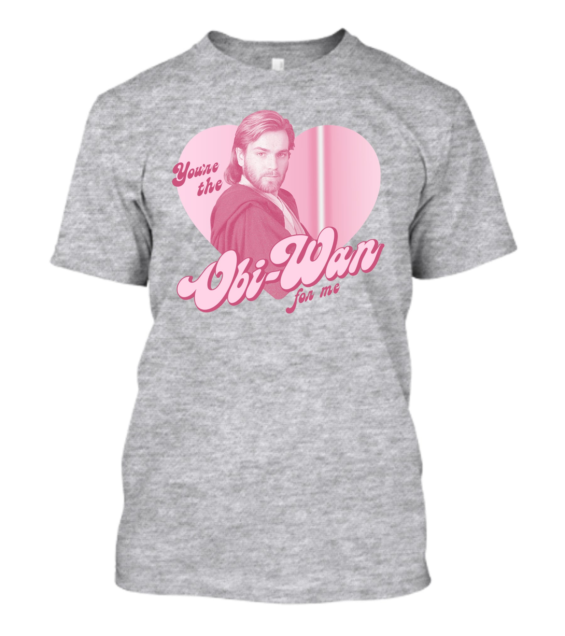 Star Wars Valentine's Day You're The Obi-Wan For Me Pink Heart T-Shirt