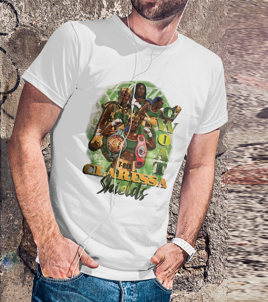 Claressa Shields GWOAT T-Rex Boxing Champion T-Shirt