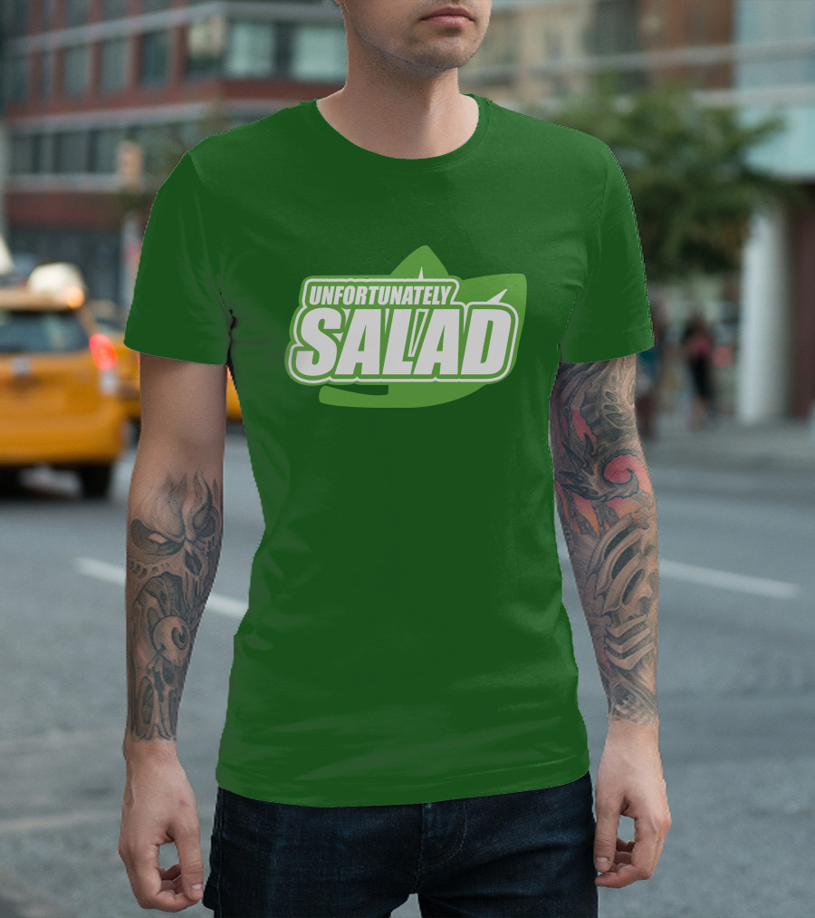 Unfortunately Salad Leaf Logo Mockup T-Shirt