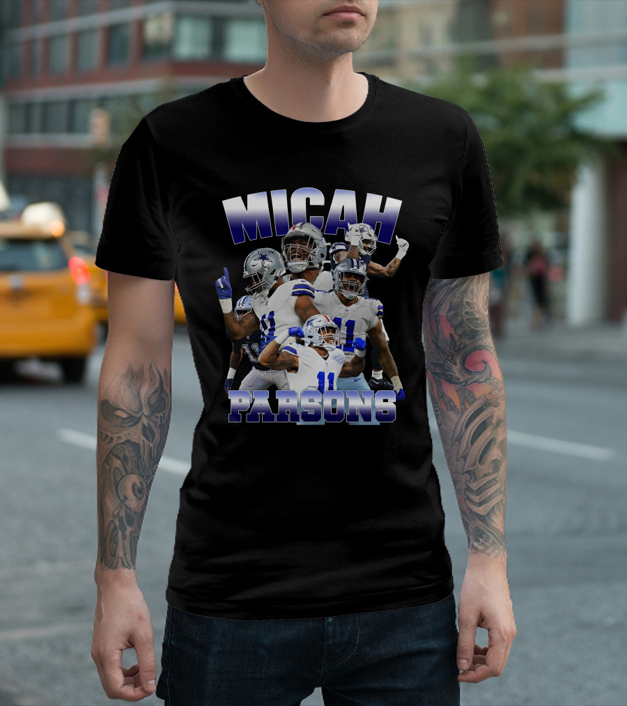 Micah Parsons Dallas Cowboys Football Athlete Montage T-Shirt