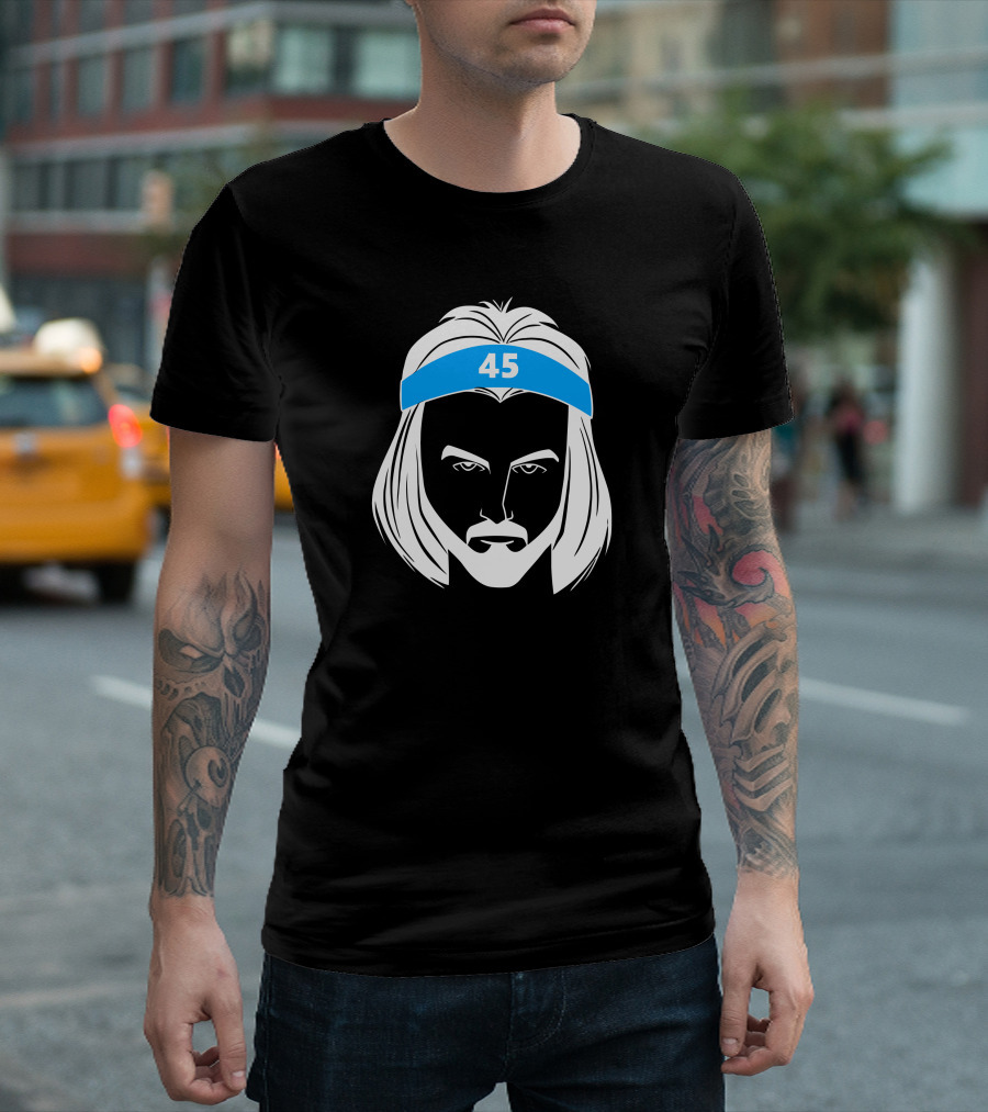 Caleb Love Wears Brady Manek 45 Headband Stencil T-Shirt
